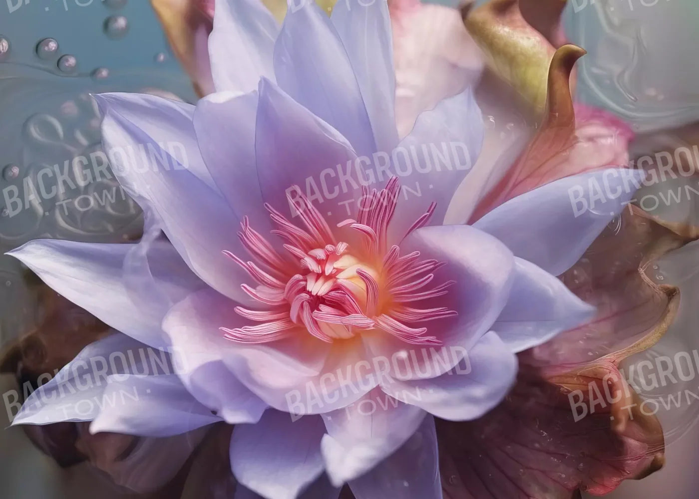 Violet Love Floral 7’X5’ Ultracloth (84 X 60 Inch) Backdrop