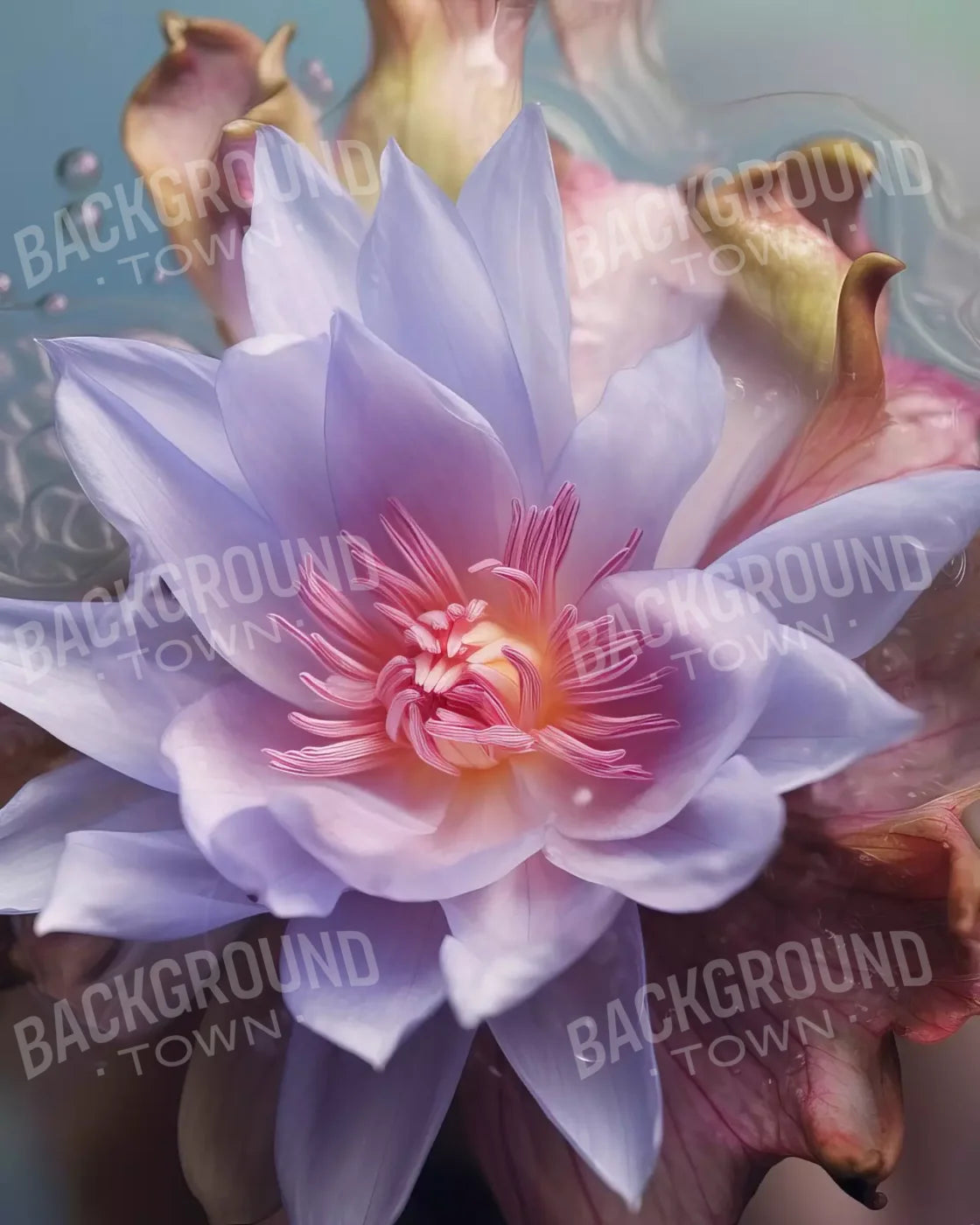 Violet Love Floral 8’X10’ Fleece (96 X 120 Inch) Backdrop