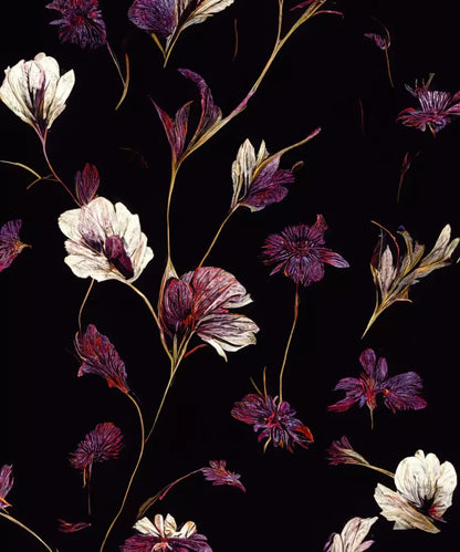 Black Floral Backdrop for Photography