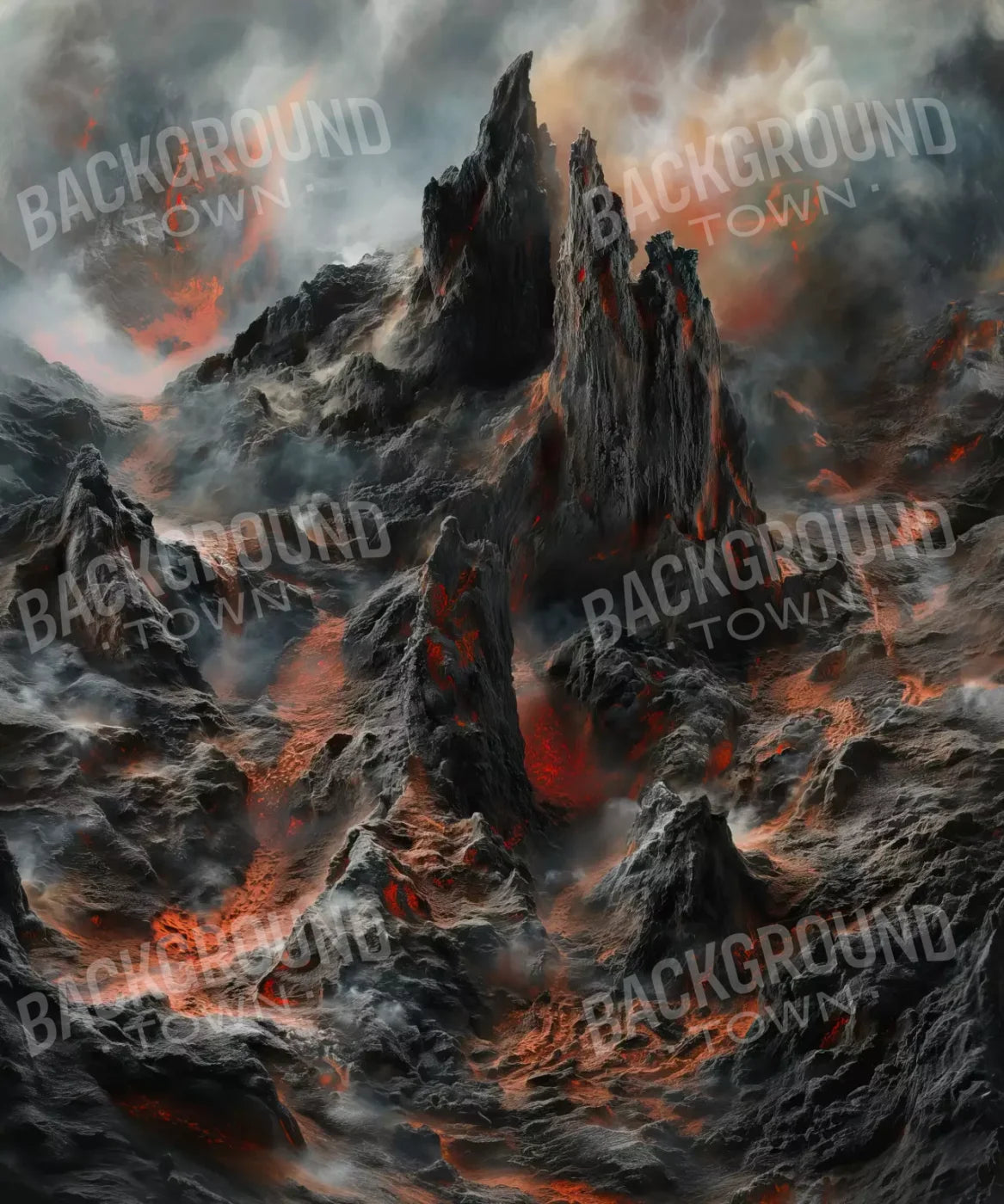 Volcanic Eruption 001 8X10 10’X12’ Ultracloth (120 X 144 Inch) Backdrop