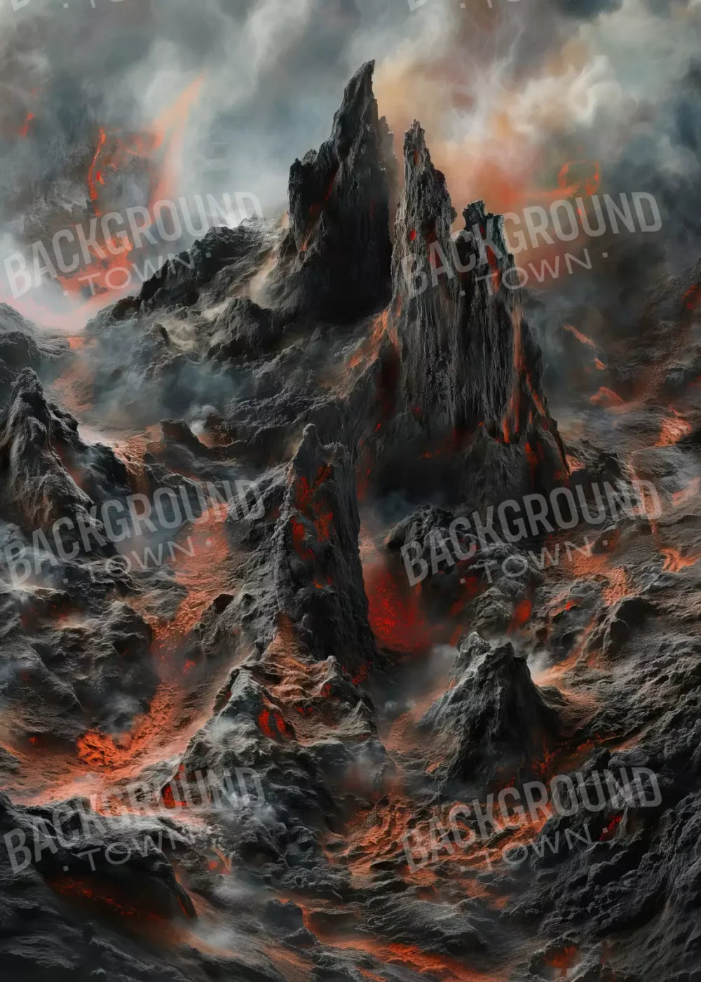 Volcanic Eruption 001 8X10 5’X7’ Ultracloth (60 X 84 Inch) Backdrop