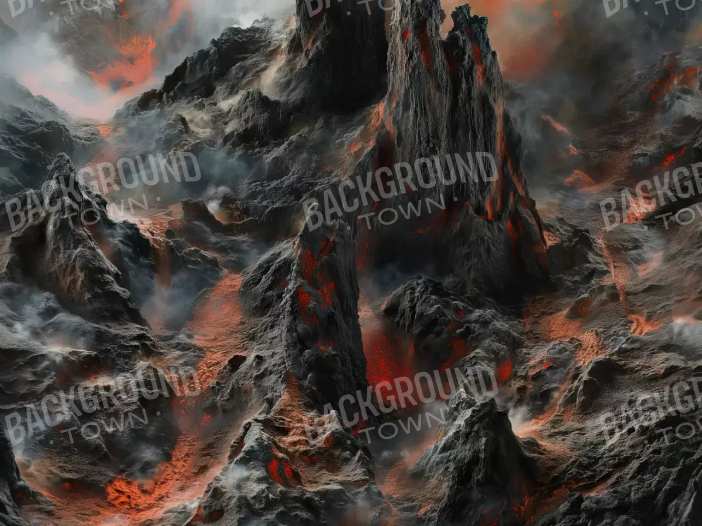 Volcanic Eruption 001 8X10 6’8X5’ Fleece (80 X 60 Inch) Backdrop