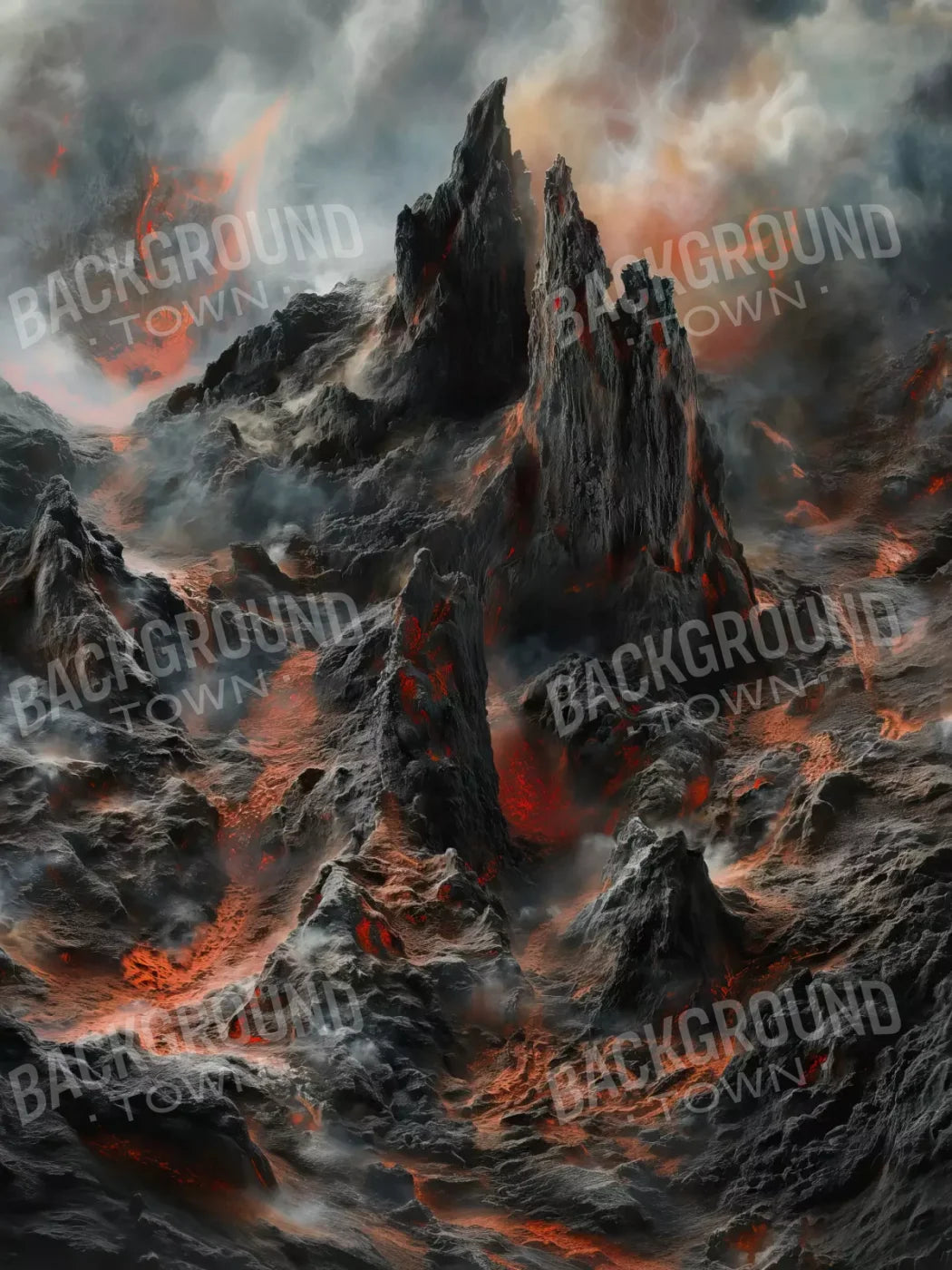 Volcanic Eruption 001 8X10 6’X8’ Fleece (72 X 96 Inch) Backdrop