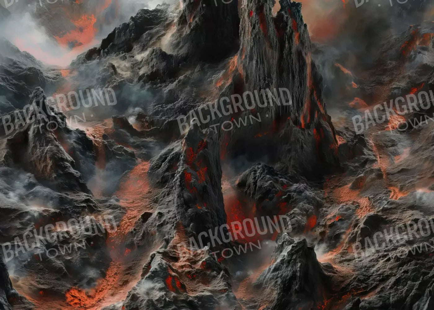 Volcanic Eruption 001 8X10 7’X5’ Ultracloth (84 X 60 Inch) Backdrop