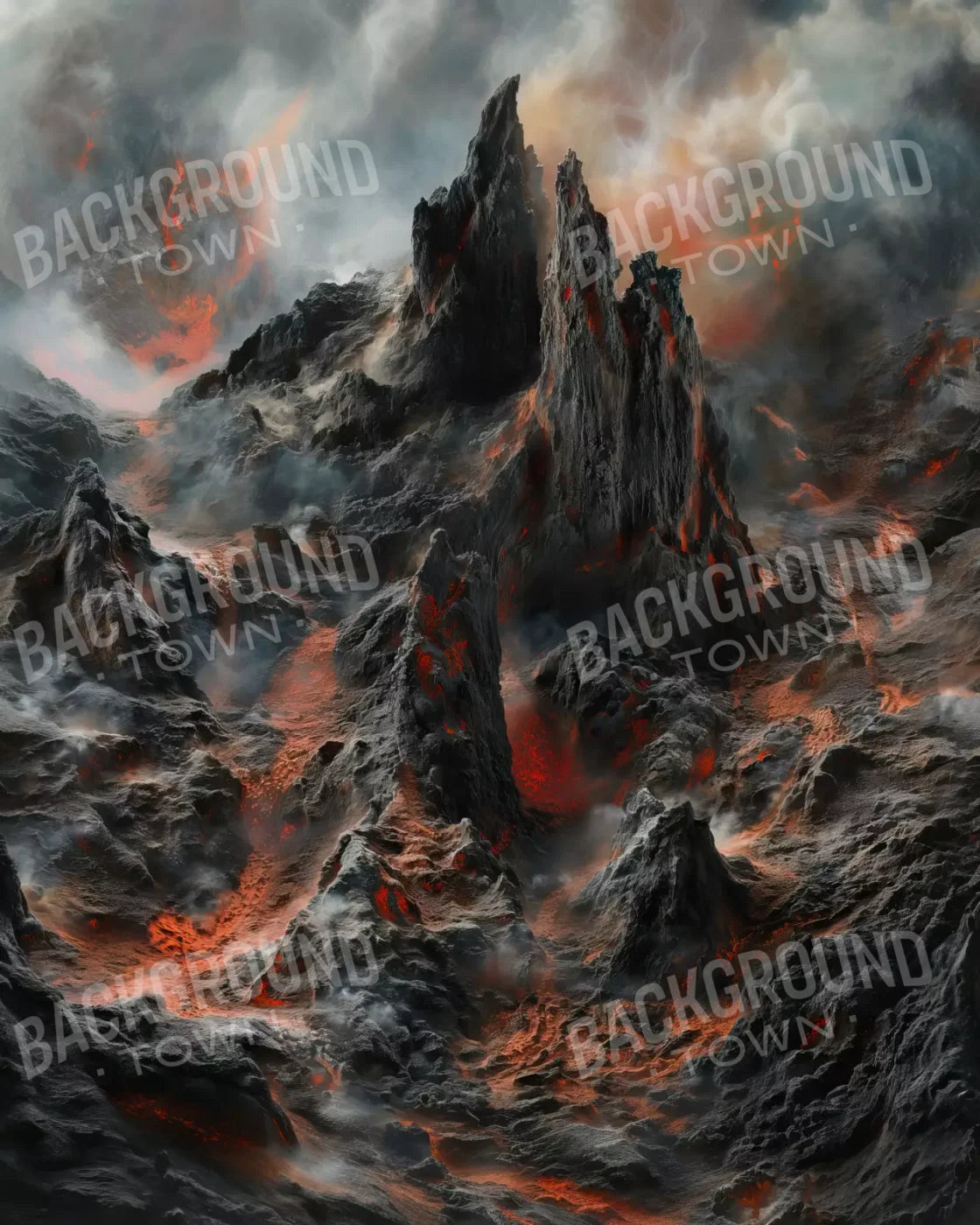 Volcanic Eruption 001 8X10 8’X10’ Fleece (96 X 120 Inch) Backdrop
