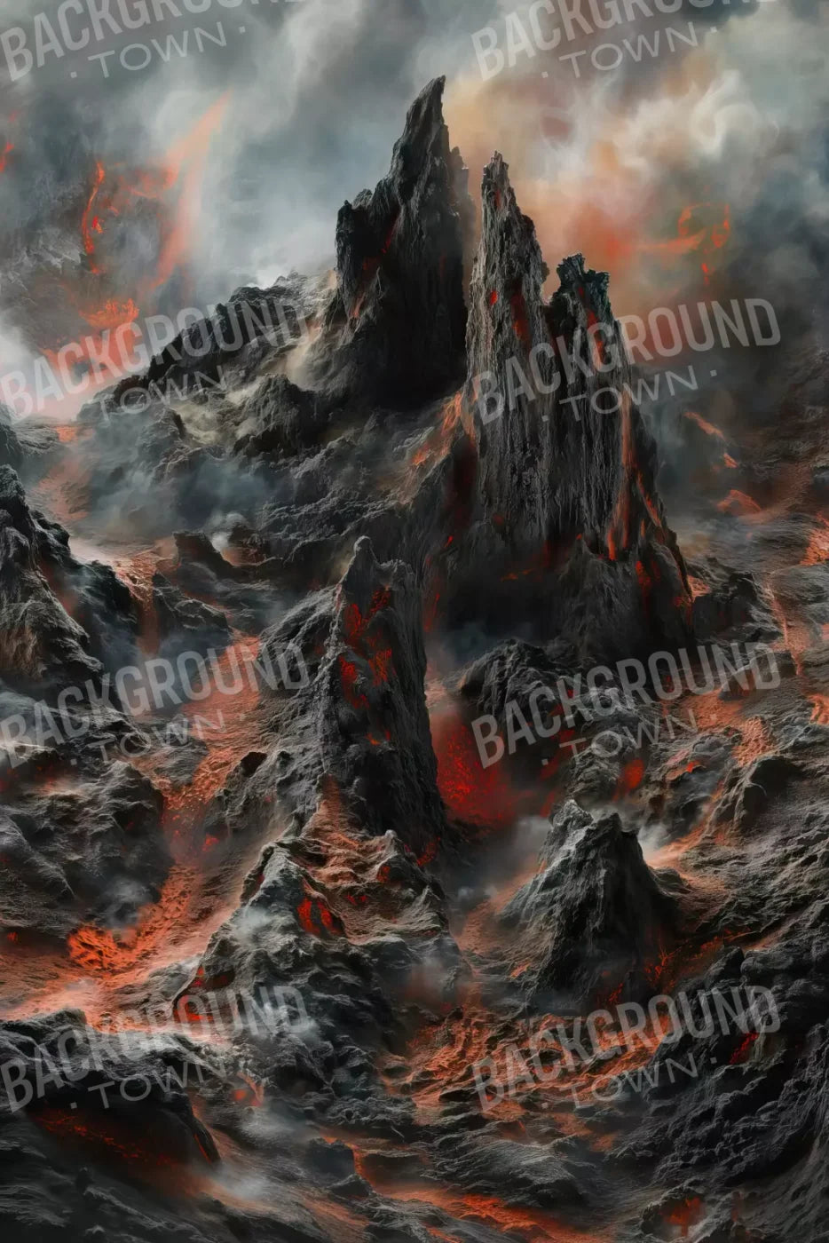Volcanic Eruption 001 8X10 8’X12’ Ultracloth (96 X 144 Inch) Backdrop