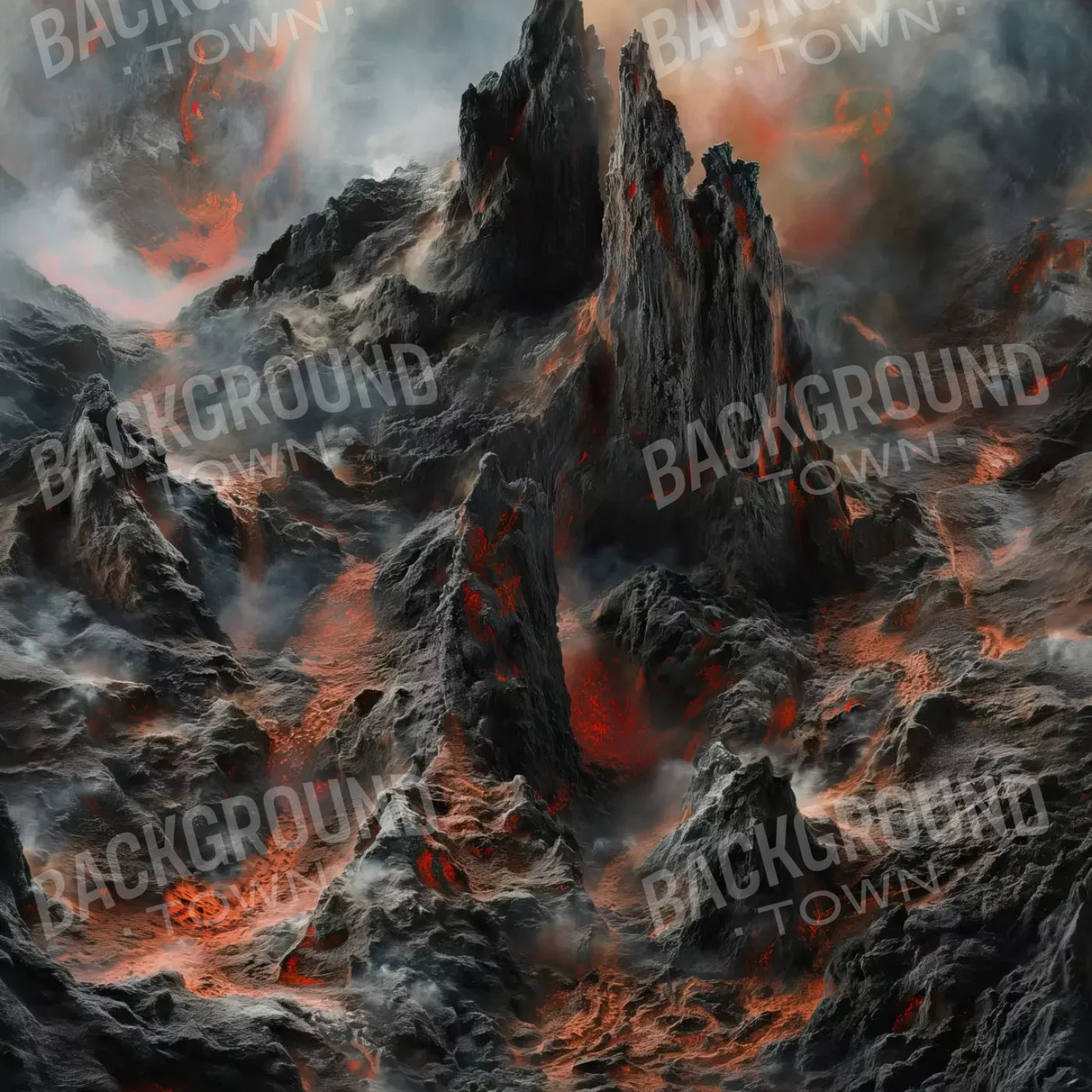 Volcanic Eruption 001 8X10 8’X8’ Fleece (96 X Inch) Backdrop