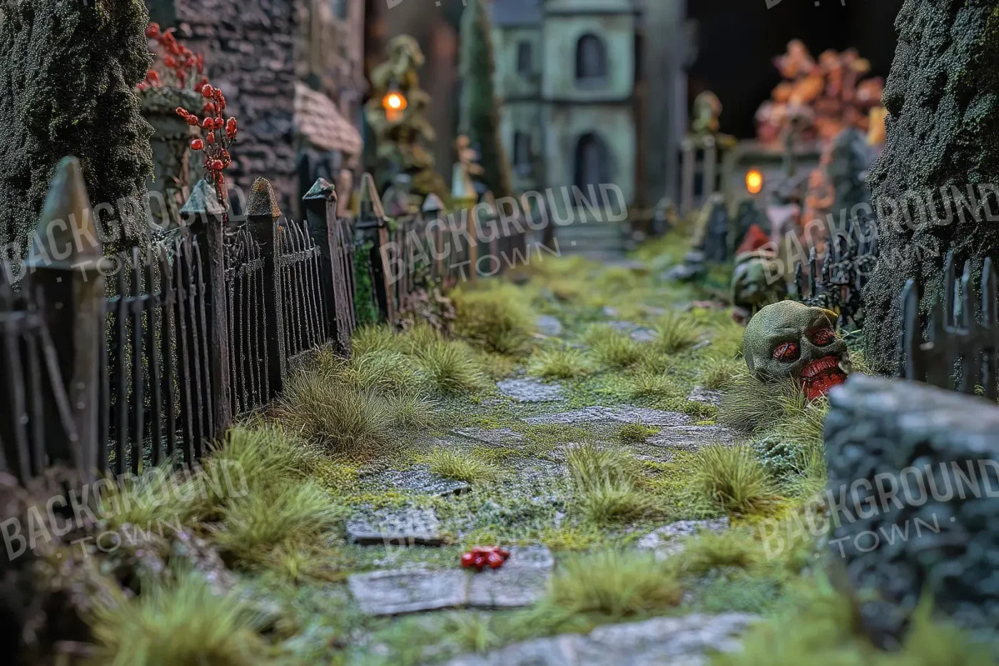 Walk Through Zombie Graveyard2 12’x8’ UltraCloth (144 x 96 inch) Backdrop