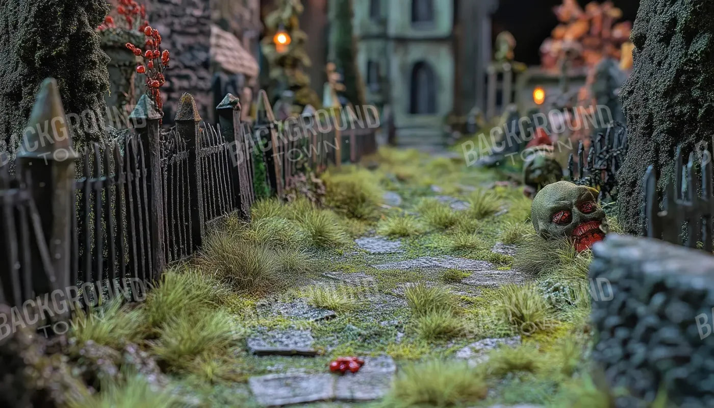 Walk Through Zombie Graveyard2 14’x8’ UltraCloth (168 x 96 inch) Backdrop