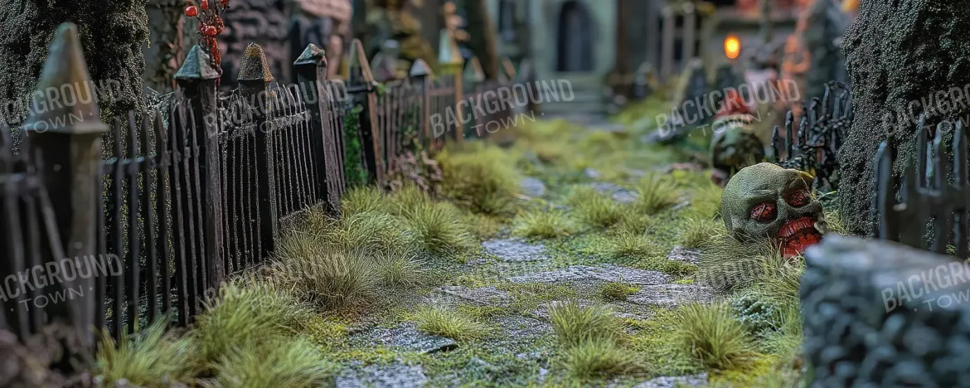 Walk Through Zombie Graveyard2 20’x8’ UltraCloth (240 x 96 inch) Backdrop