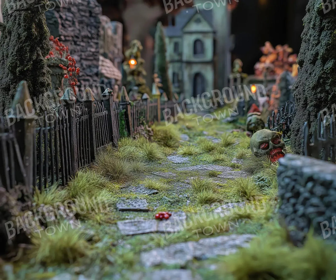 Walk Through Zombie Graveyard2 5’x4’2 Fleece (60 x 50 inch) Backdrop