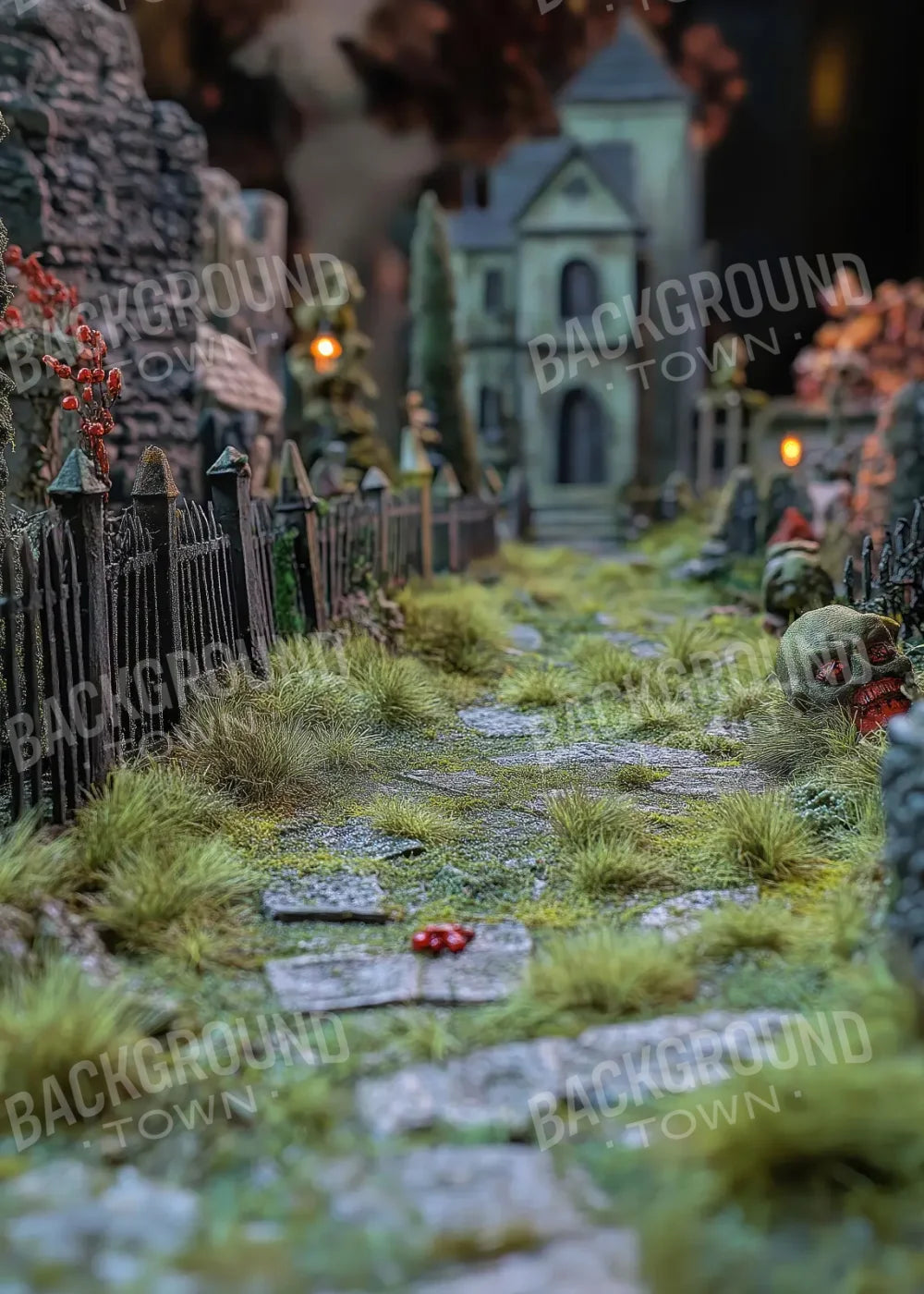 Walk Through Zombie Graveyard2 5’x7’ UltraCloth (60 x 84 inch) Backdrop