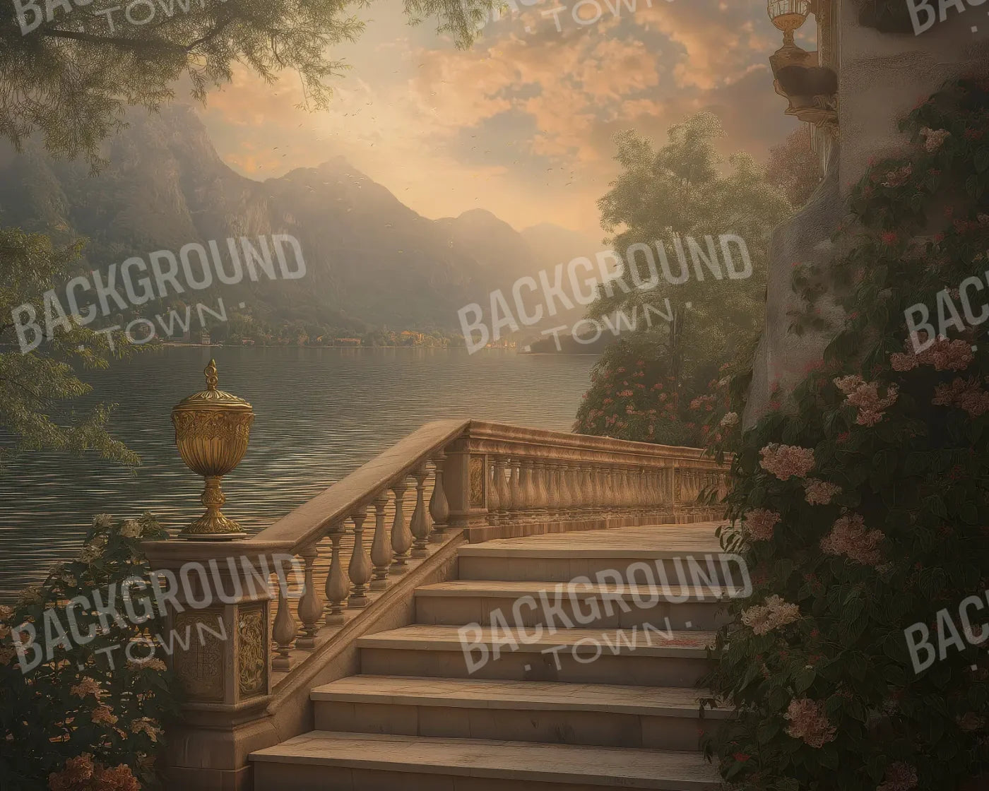 Walkway By Water 10’x8’ Fleece (120 x 96 inch) Backdrop