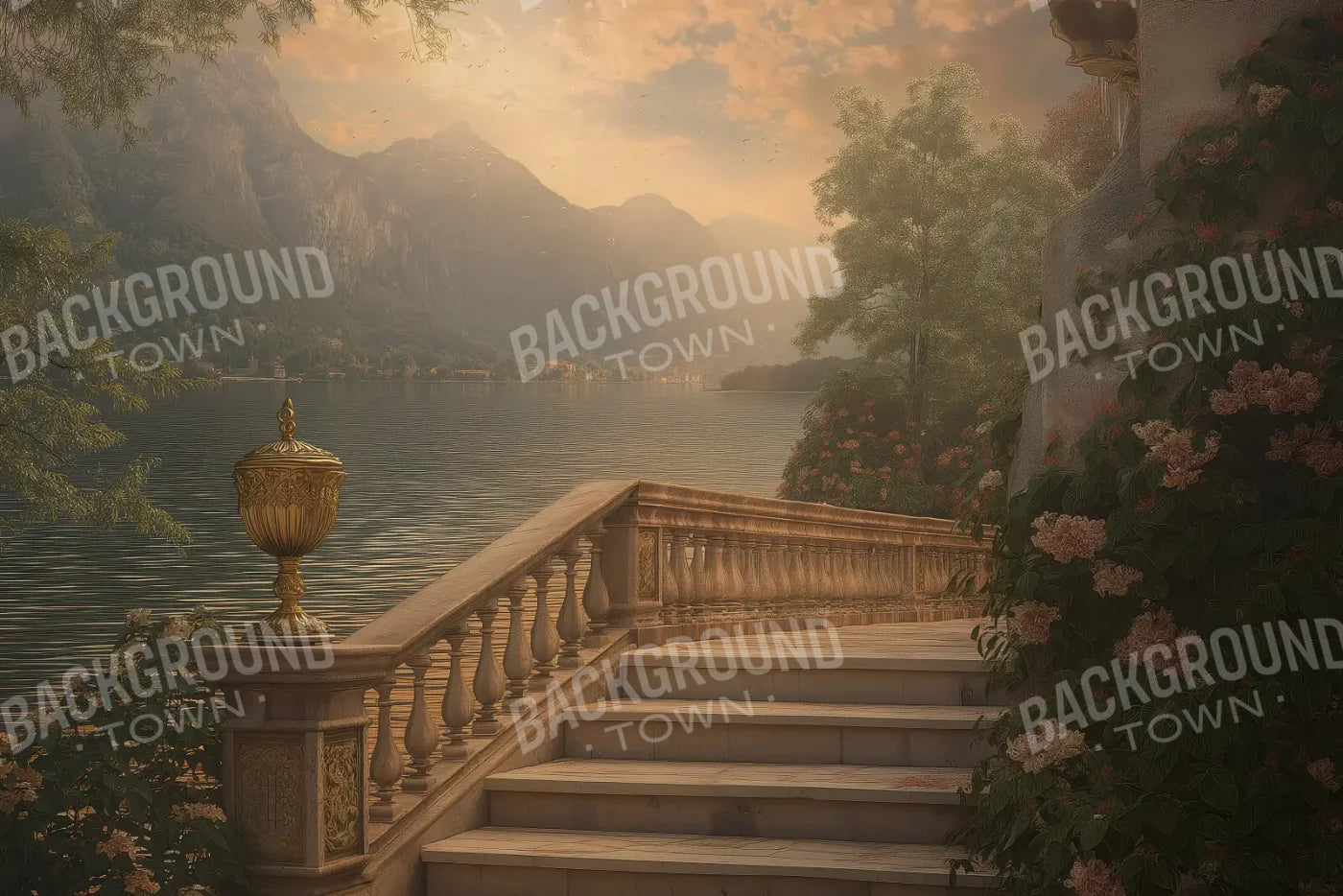 Walkway By Water 12’x8’ UltraCloth (144 x 96 inch) Backdrop