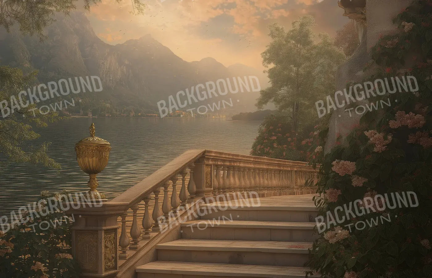 Walkway By Water 14’x9’ UltraCloth (168 x 108 inch) Backdrop