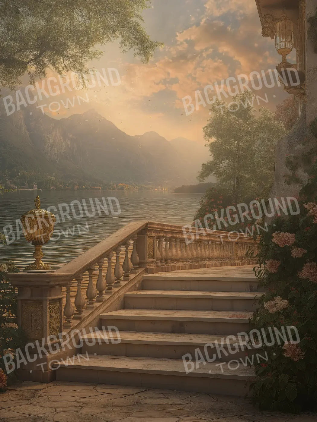 Walkway By Water 6’x8’ Fleece (72 x 96 inch) Backdrop