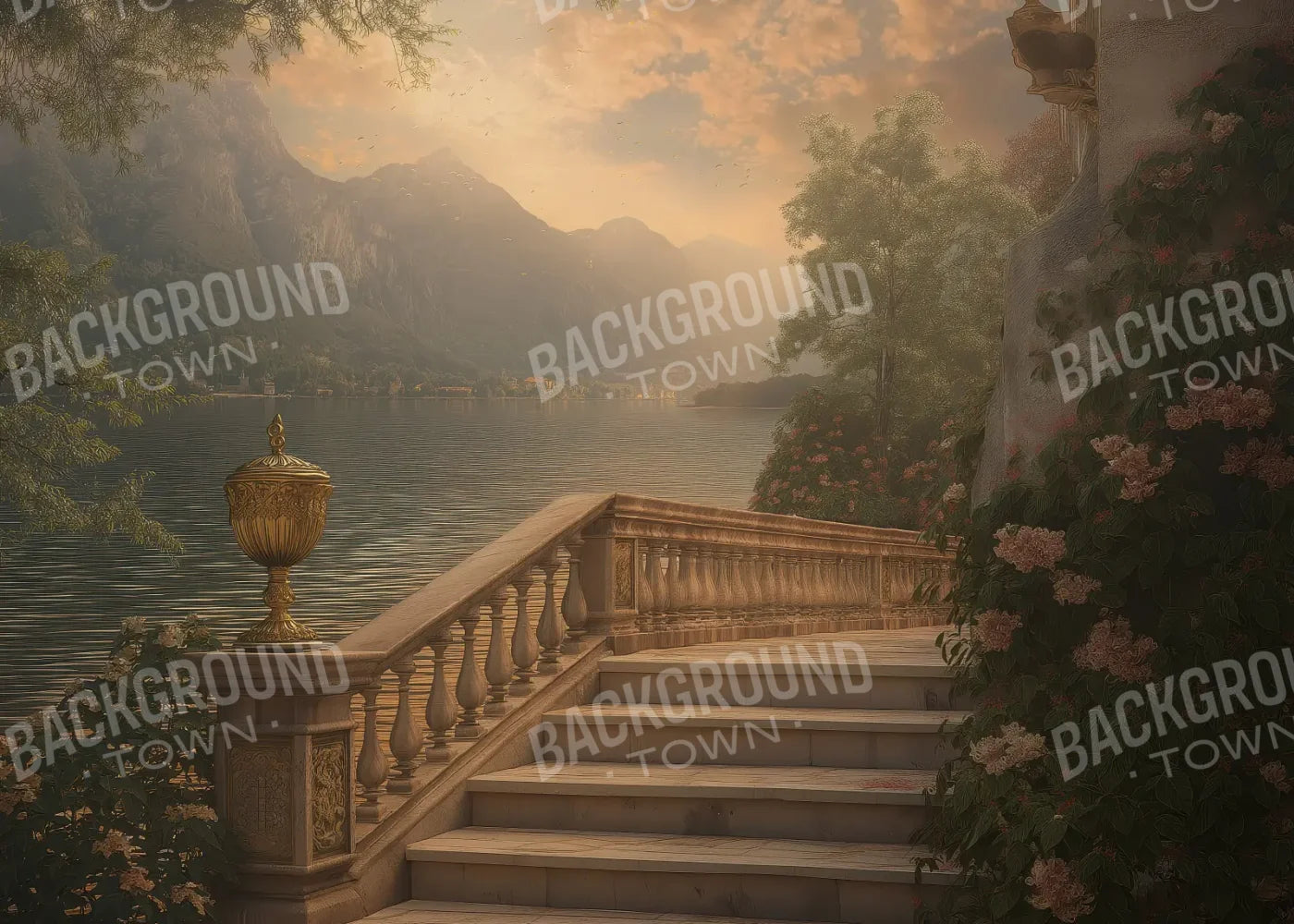 Walkway By Water 7’x5’ UltraCloth (84 x 60 inch) Backdrop