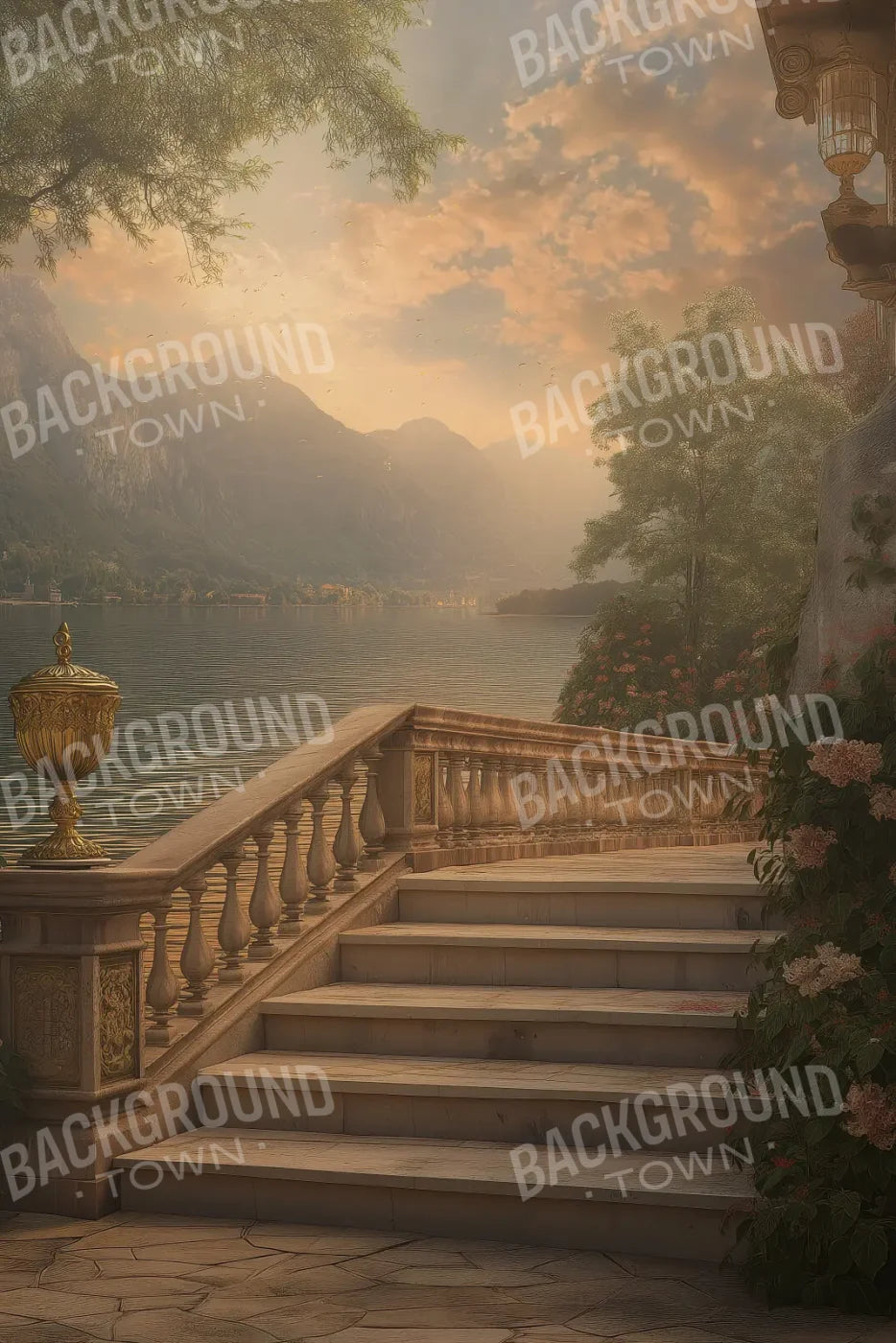 Walkway By Water 8’x12’ UltraCloth (96 x 144 inch) Backdrop