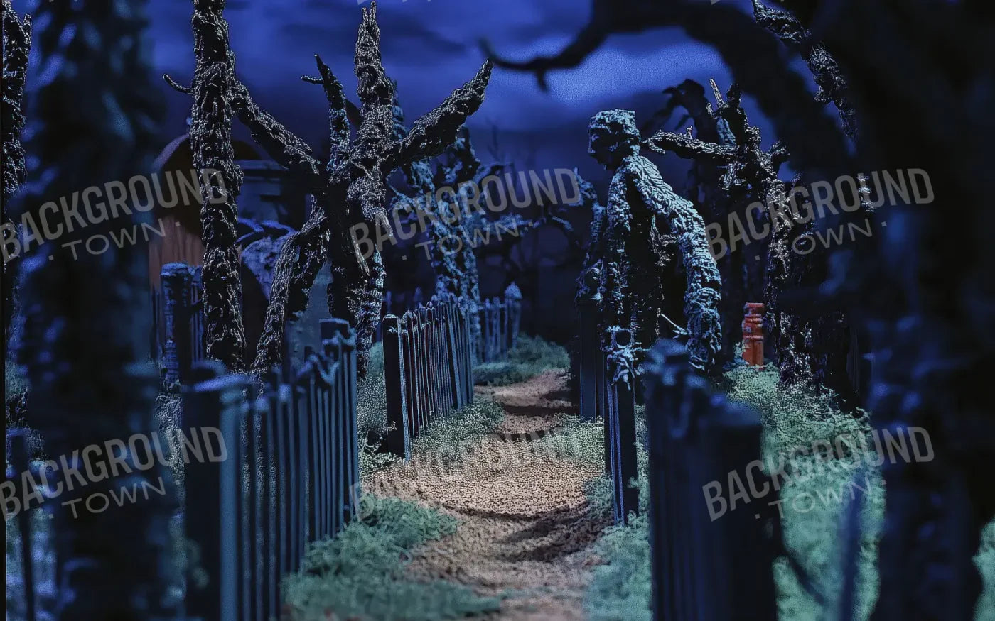 Walkway Through A Cemetary2 16’x10’ UltraCloth (192 x 120 inch) Backdrop