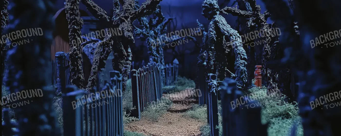Walkway Through A Cemetary2 20’x8’ UltraCloth (240 x 96 inch) Backdrop