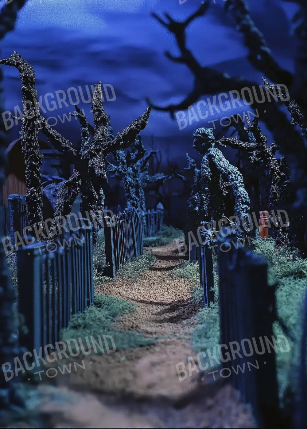 Walkway Through A Cemetary2 5’x7’ UltraCloth (60 x 84 inch) Backdrop
