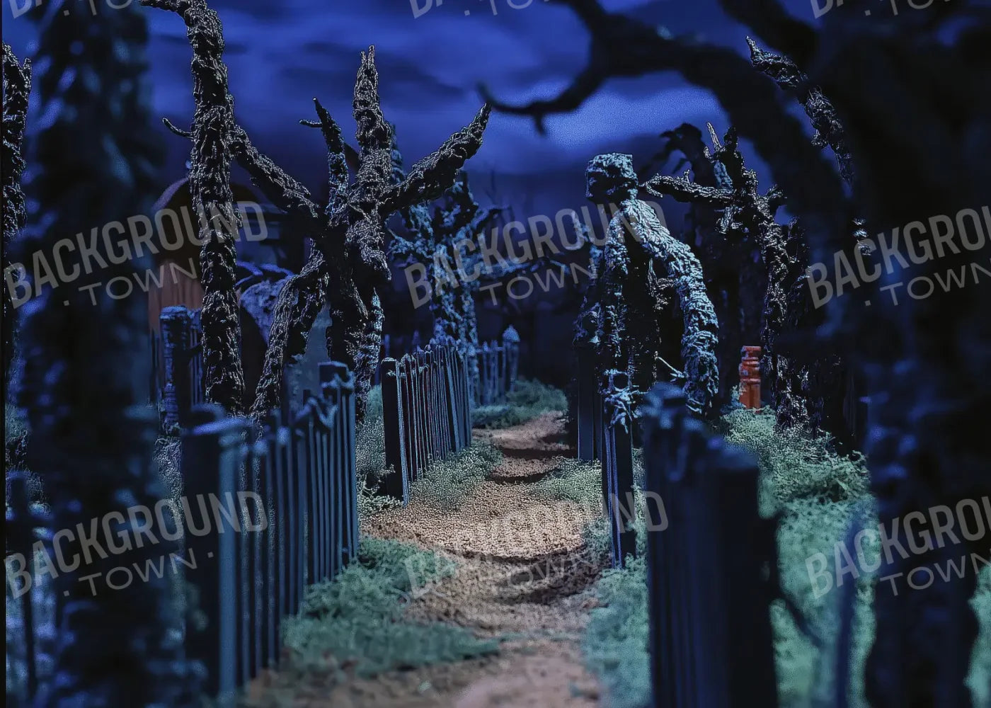 Walkway Through A Cemetary2 7’x5’ UltraCloth (84 x 60 inch) Backdrop