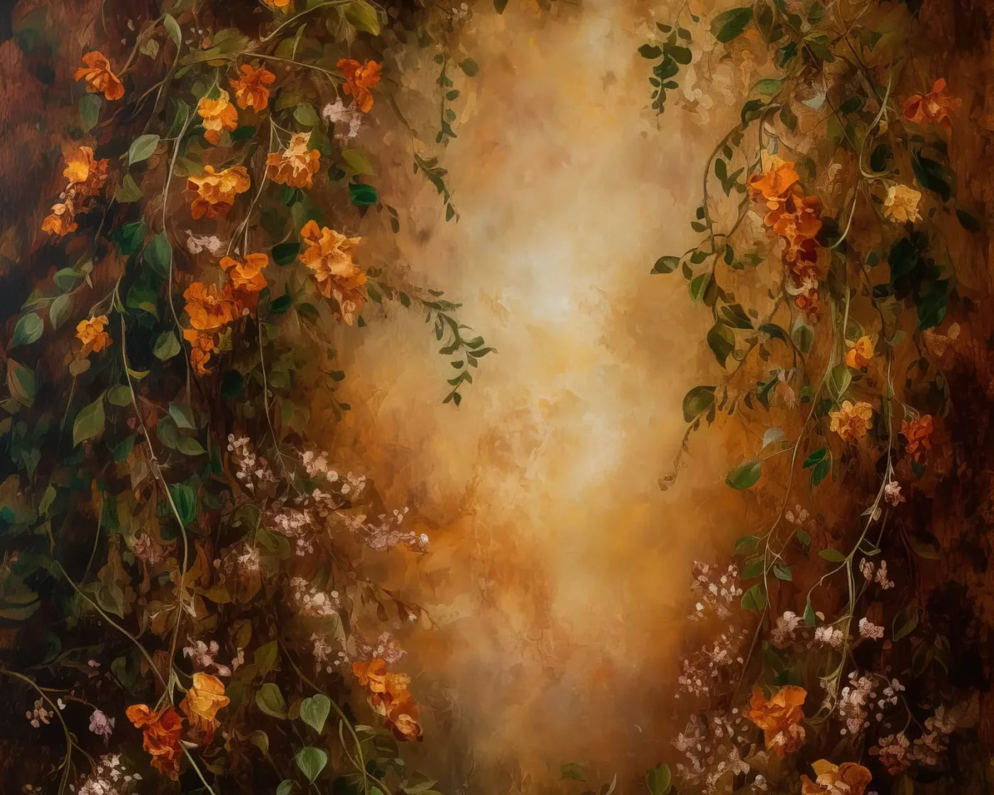 Warm Autumn Painted 10’X8’ Fleece (120 X 96 Inch) Backdrop