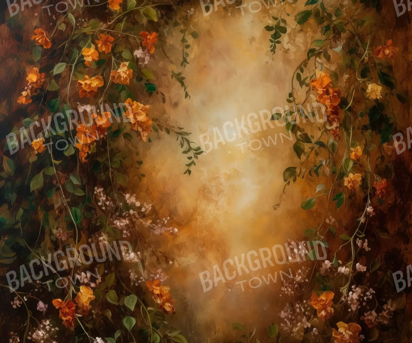 Warm Autumn Painted 5’X4’2 Fleece (60 X 50 Inch) Backdrop