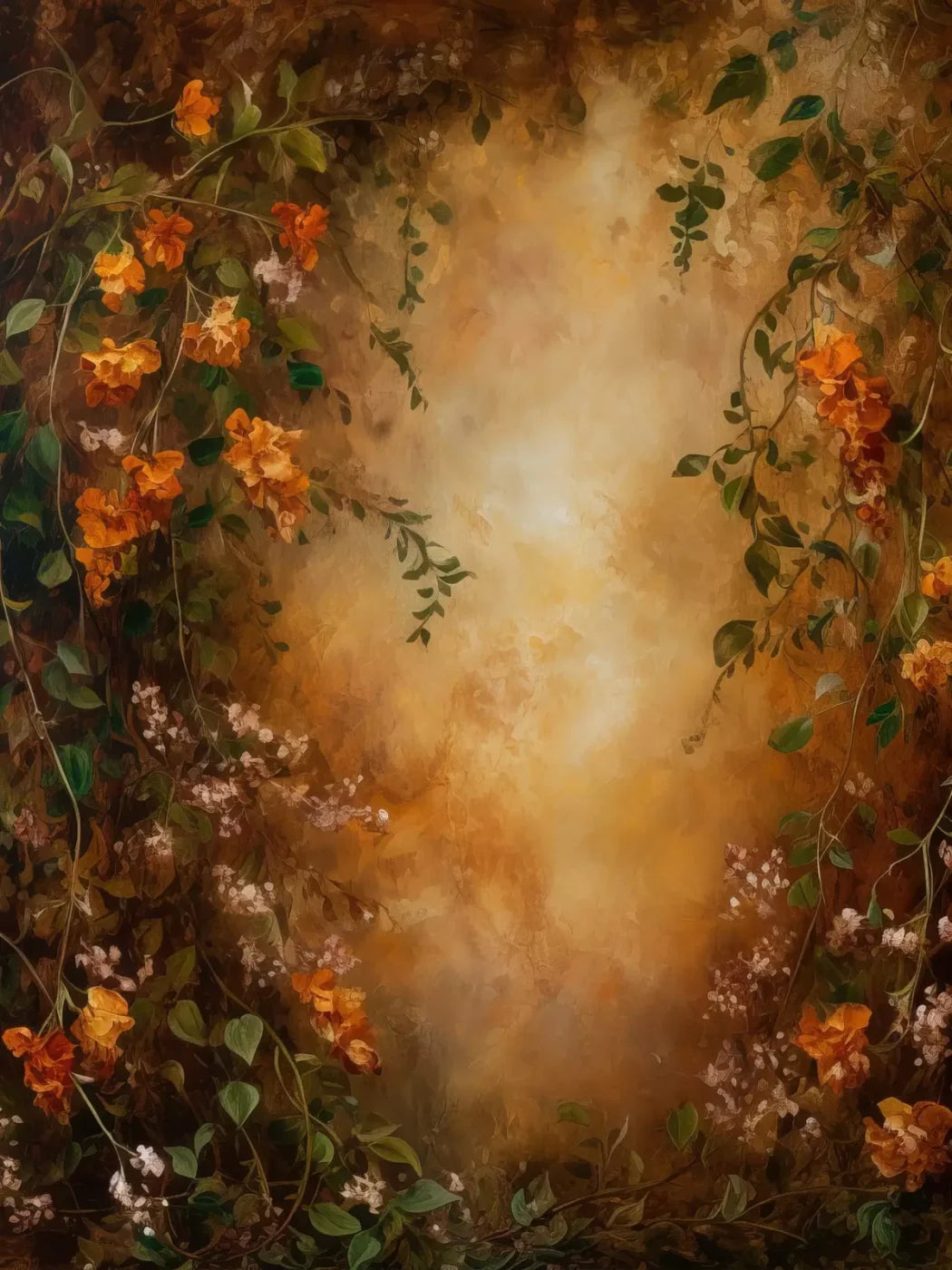 Warm Autumn Painted 6’X8’ Fleece (72 X 96 Inch) Backdrop