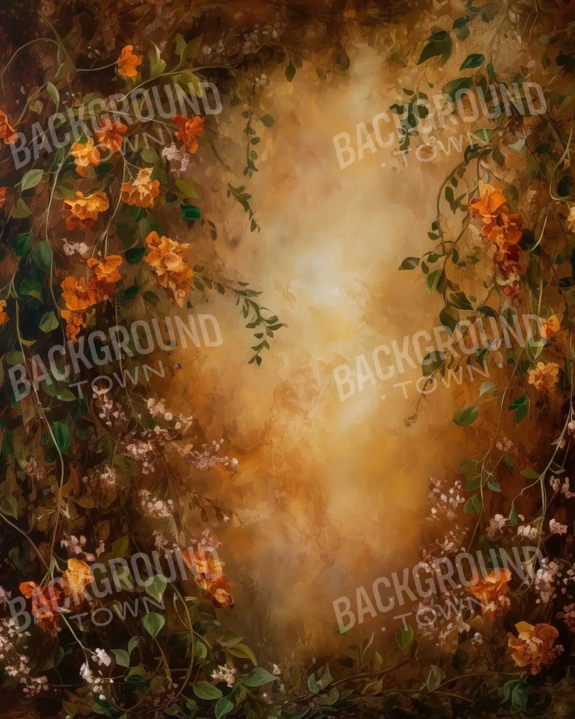 Warm Autumn Painted 8’X10’ Fleece (96 X 120 Inch) Backdrop