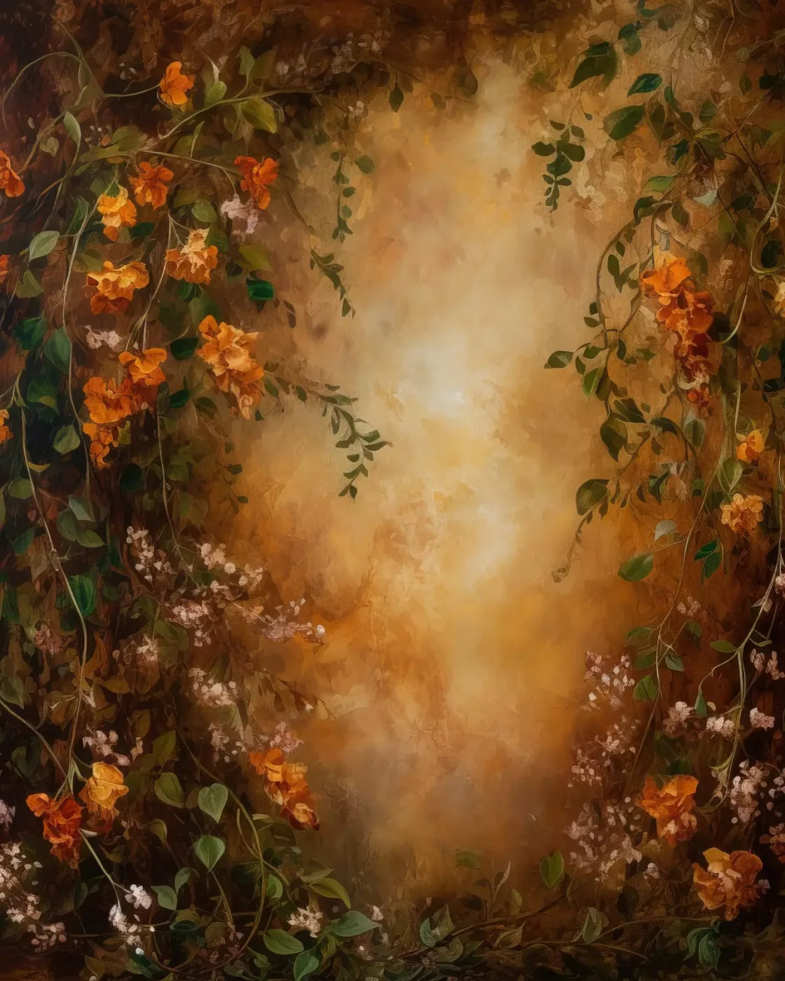Warm Autumn Painted 8’X10’ Fleece (96 X 120 Inch) Backdrop