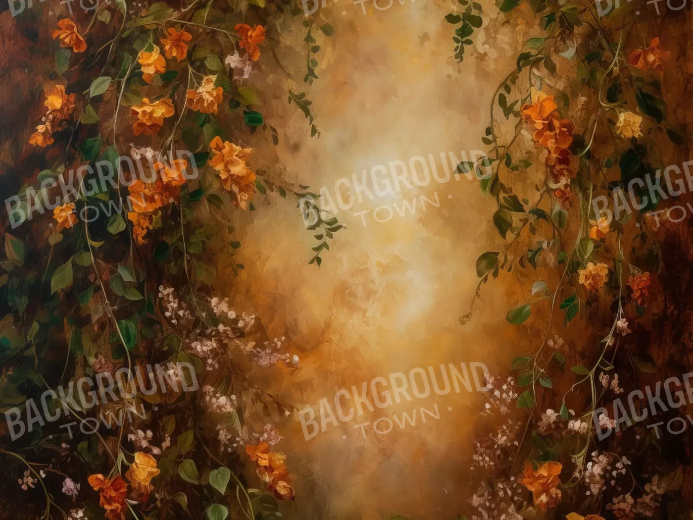 Warm Autumn Painted 8’X6’ Fleece (96 X 72 Inch) Backdrop