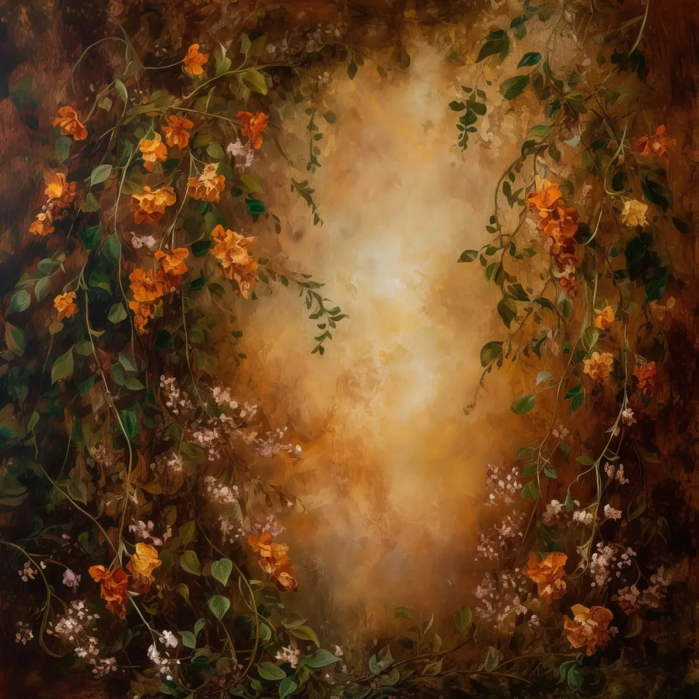 Warm Autumn Painted 8’X8’ Fleece (96 X Inch) Backdrop