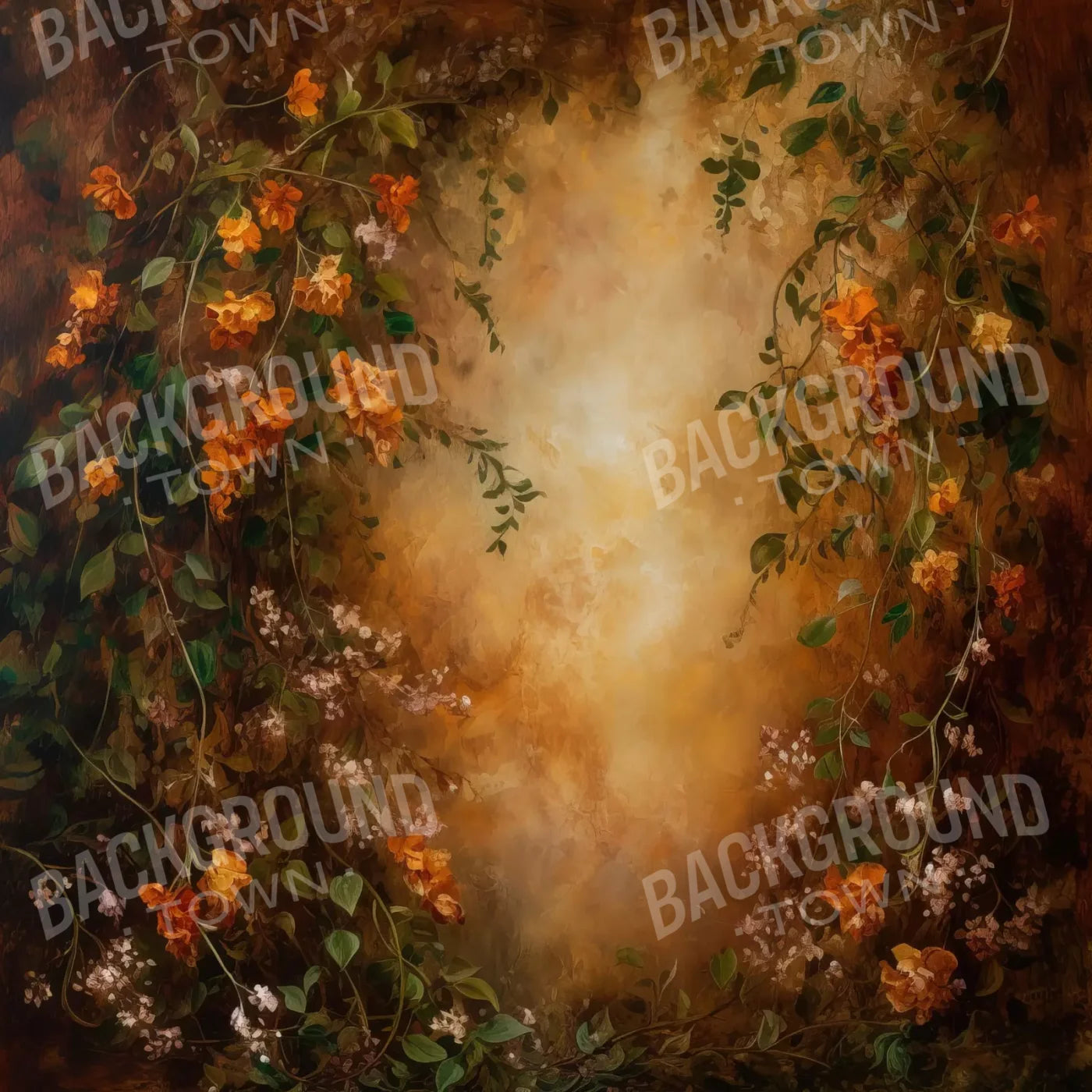 Warm Autumn Painted 8’X8’ Fleece (96 X Inch) Backdrop