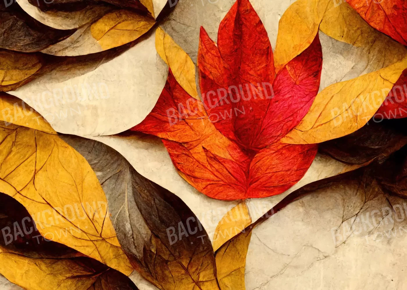 Warm Leaves 7’X5’ Ultracloth (84 X 60 Inch) Backdrop