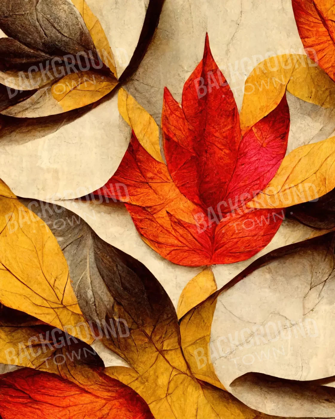 Warm Leaves 8’X10’ Fleece (96 X 120 Inch) Backdrop