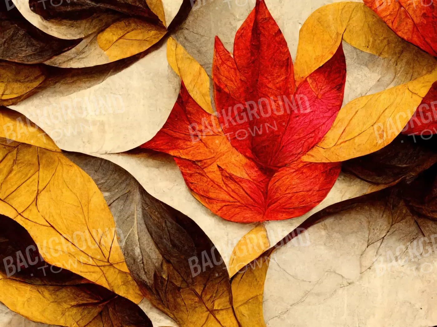 Warm Leaves 8’X6’ Fleece (96 X 72 Inch) Backdrop