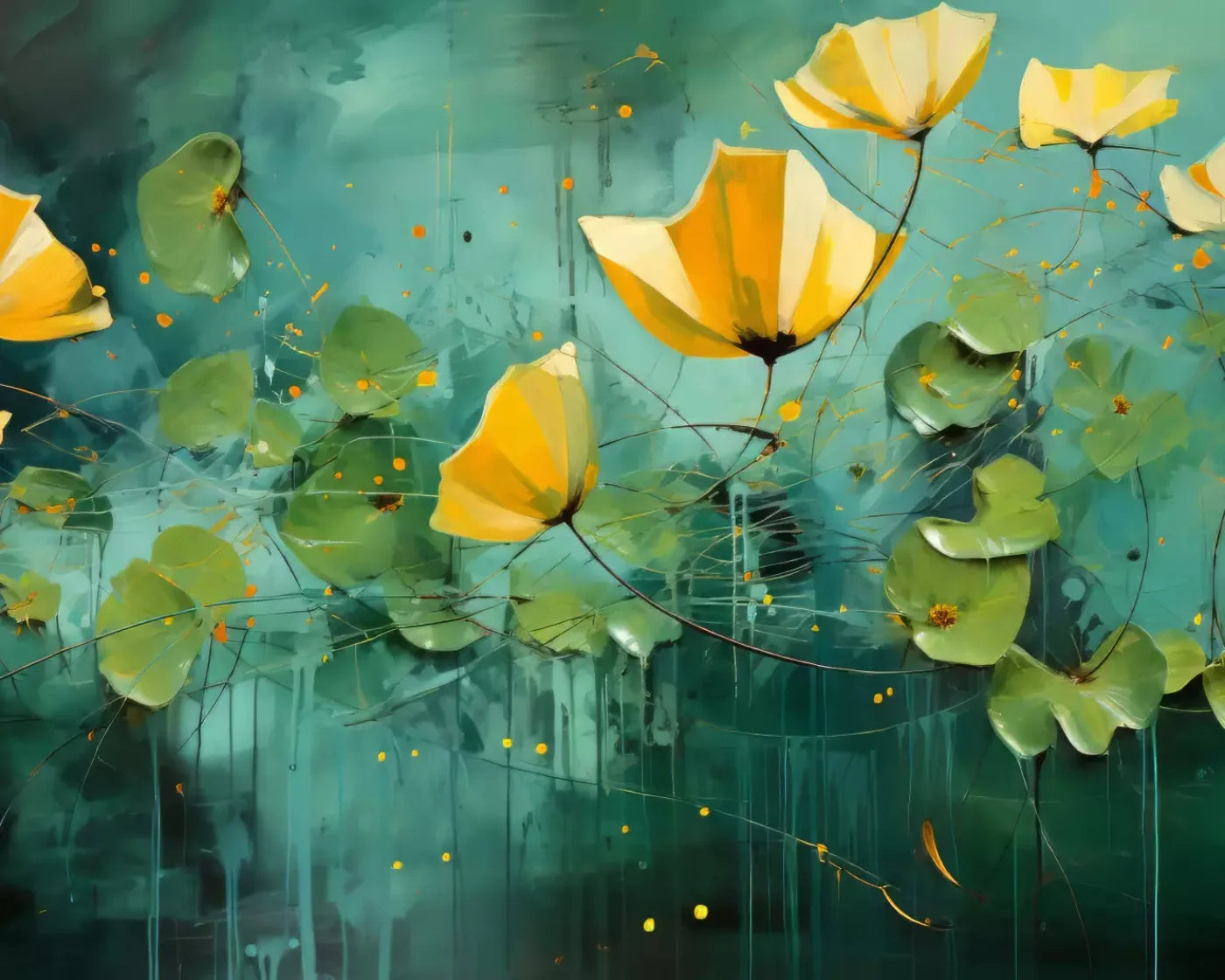 Water Flowers 10’X8’ Fleece (120 X 96 Inch) Backdrop