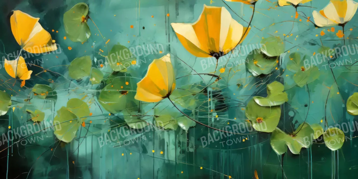 Water Flowers 16’X8’ Ultracloth (192 X 96 Inch) Backdrop