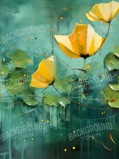 Water Flowers 6’X8’ Fleece (72 X 96 Inch) Backdrop