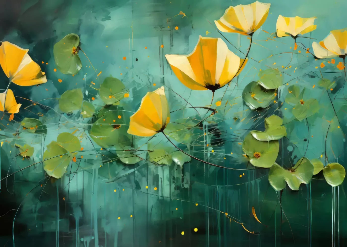 Water Flowers 7’X5’ Ultracloth (84 X 60 Inch) Backdrop