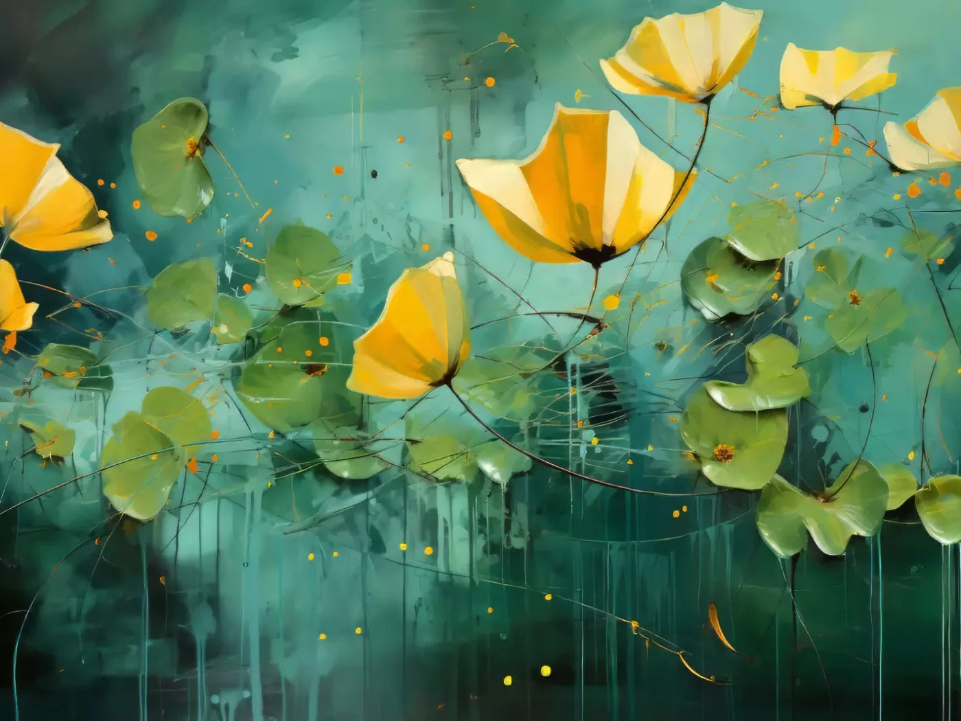 Water Flowers 8’X6’ Fleece (96 X 72 Inch) Backdrop