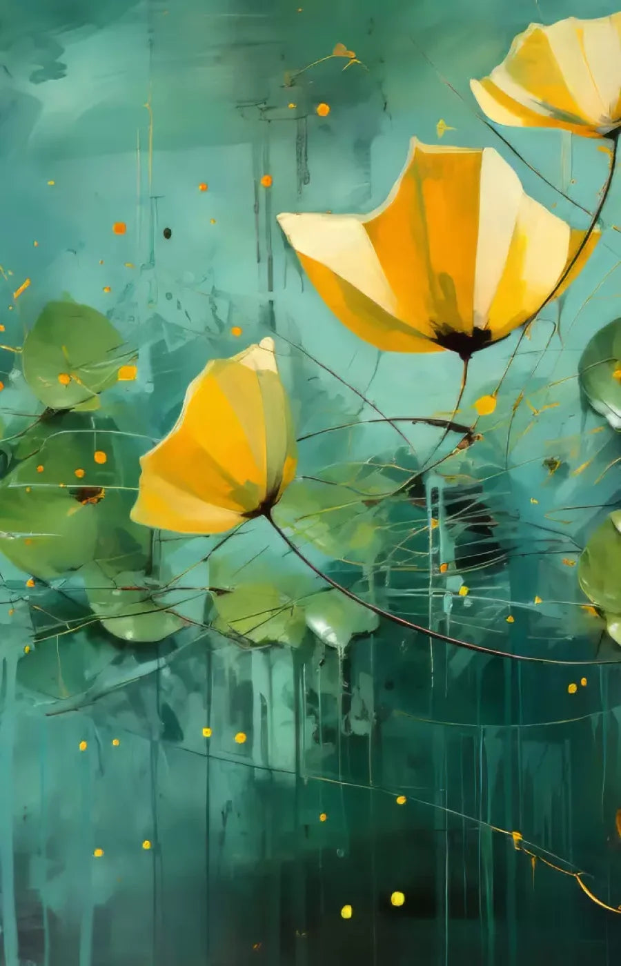 Water Flowers 9’X14’ Ultracloth (108 X 168 Inch) Backdrop