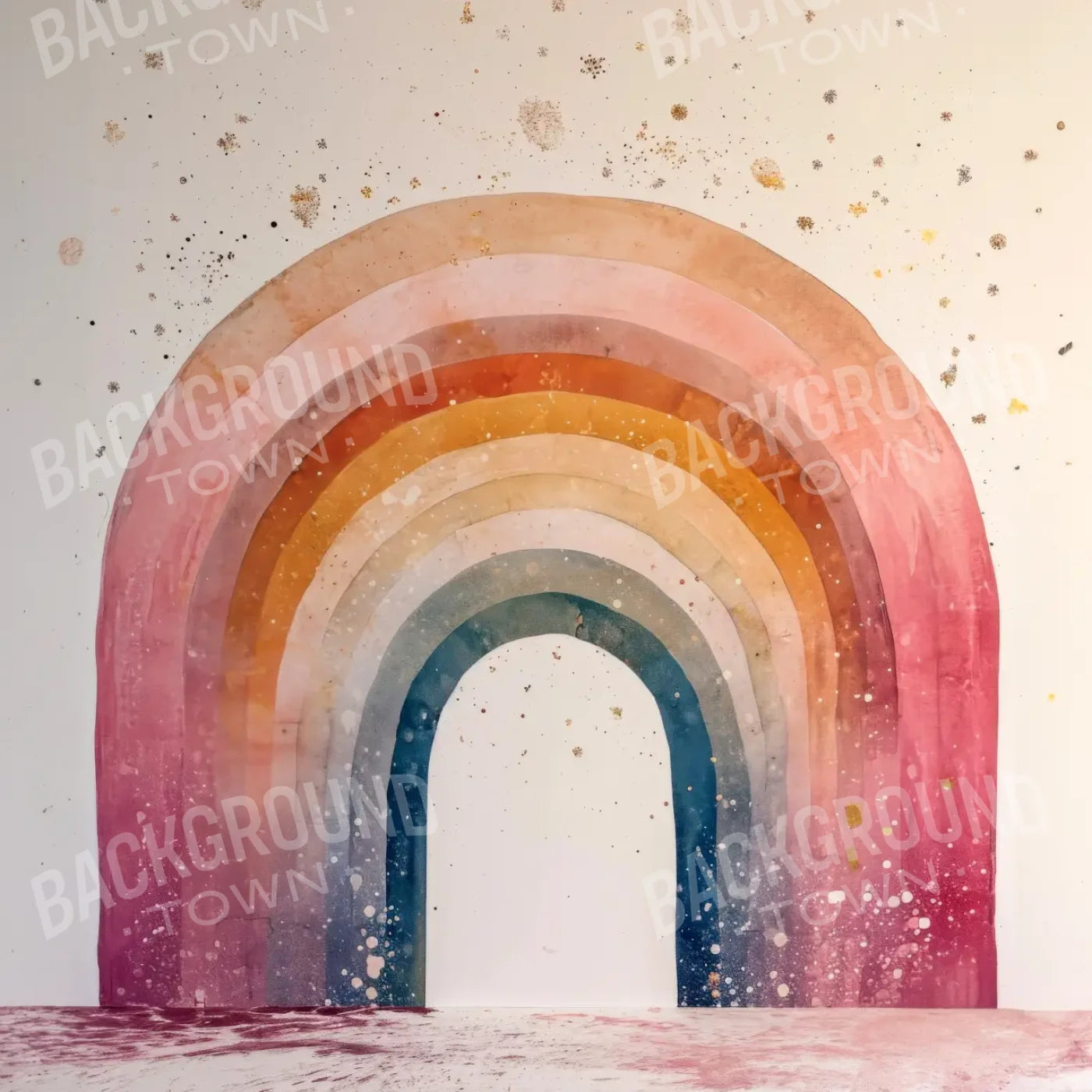 Watercolor Rainbow 8’x8’ Fleece (96 x 96 inch) Backdrop