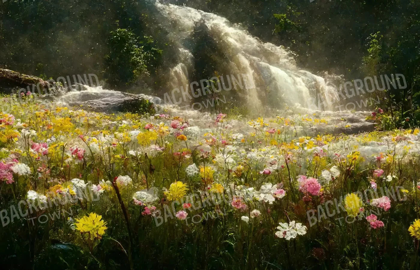 Waterfall Meadow 12X8 Ultracloth ( 144 X 96 Inch ) Backdrop