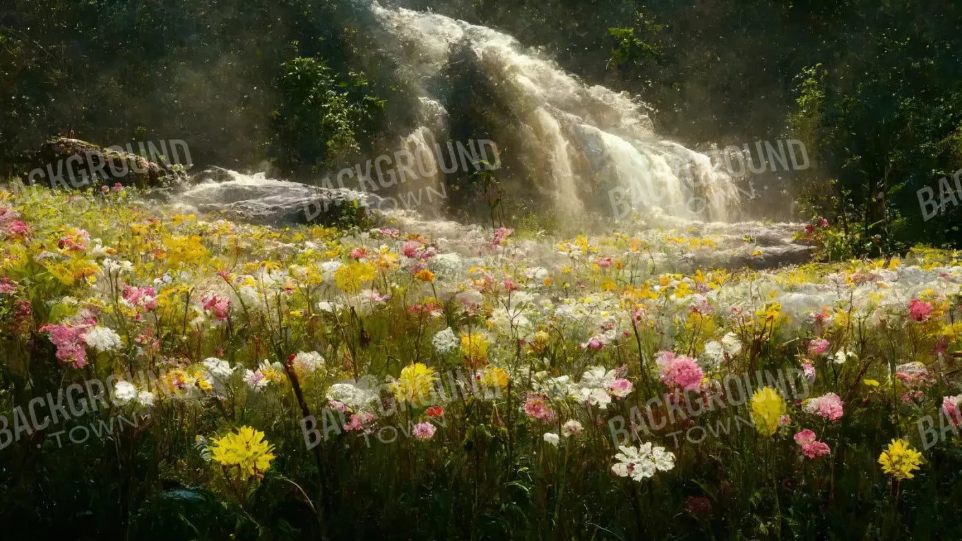 Waterfall Meadow 14X8 Ultracloth ( 168 X 96 Inch ) Backdrop
