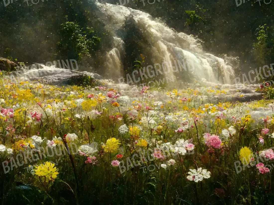 Waterfall Meadow 68X5 Fleece ( 80 X 60 Inch ) Backdrop