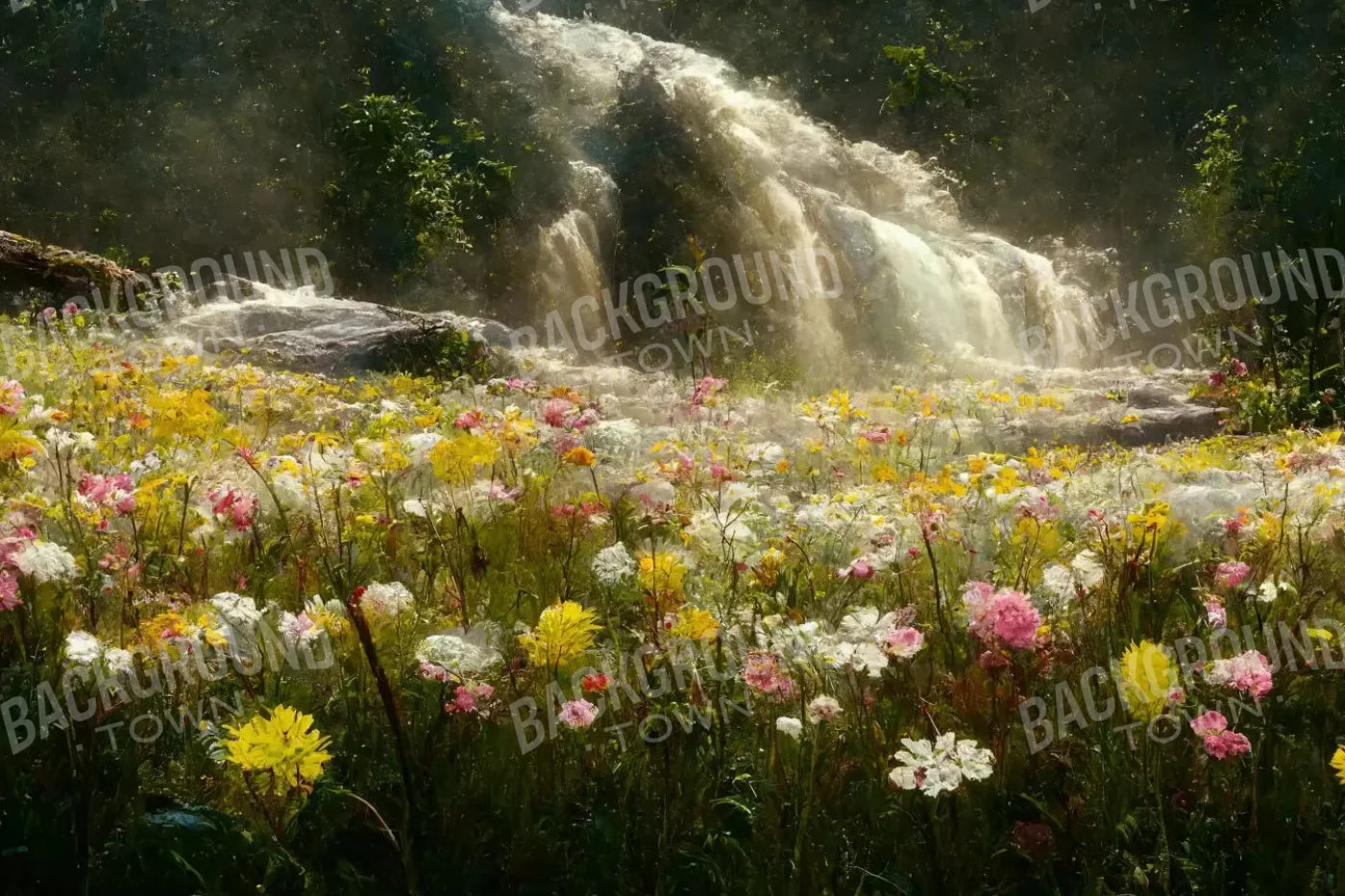 Waterfall Meadow 8X5 Ultracloth ( 96 X 60 Inch ) Backdrop