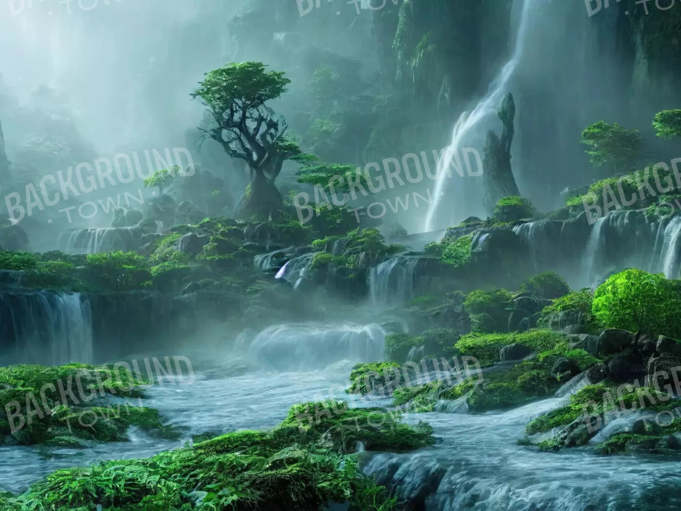 Waterfall Mist 10X8 Fleece ( 120 X 96 Inch ) Backdrop