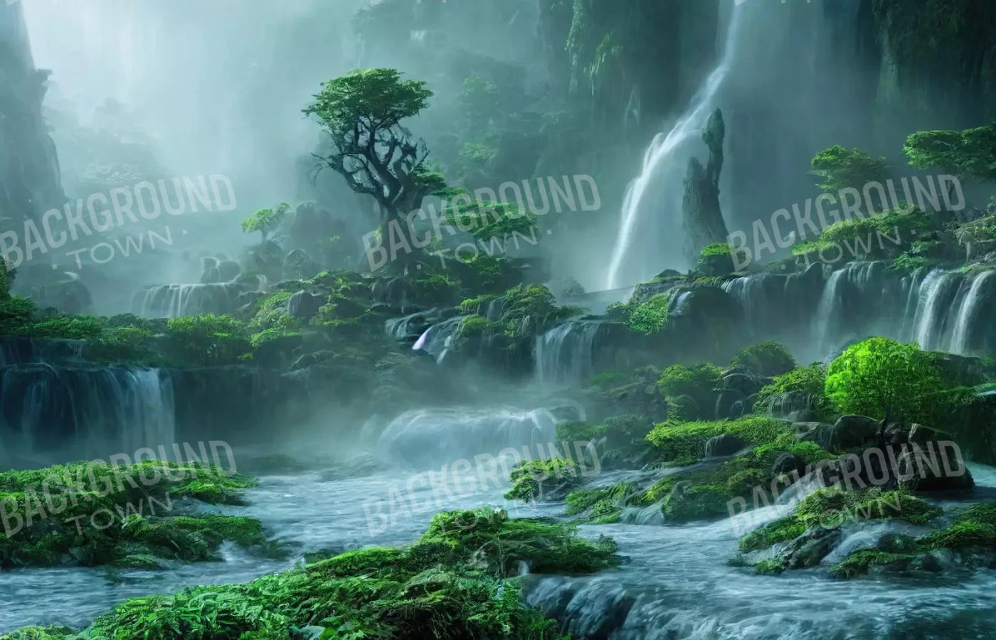 Waterfall Mist 12X8 Ultracloth ( 144 X 96 Inch ) Backdrop